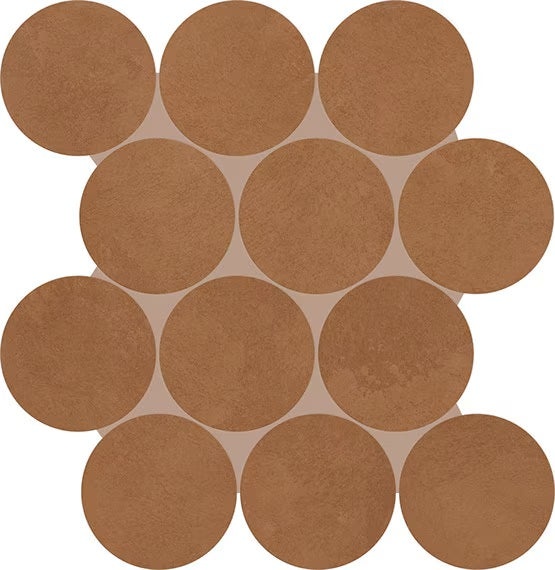 Indoterra Brick Porcelain Mosaic - 4" Circle - Matte