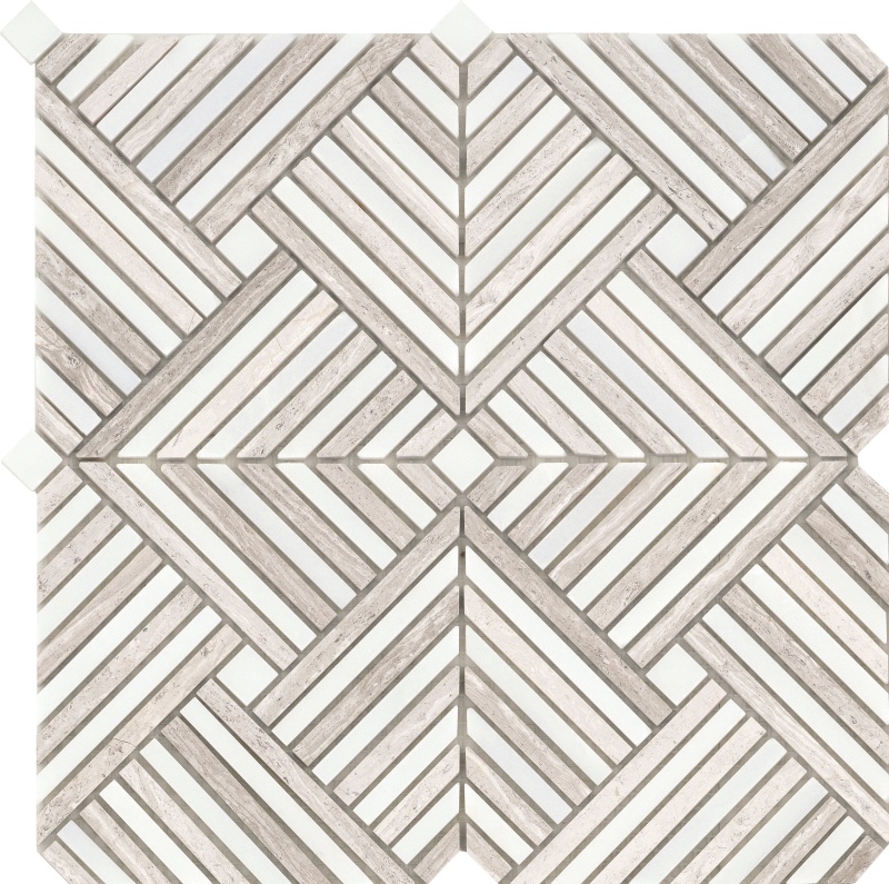 Alluro White / Cream Marble Mosaic - Mini Palace - Polished