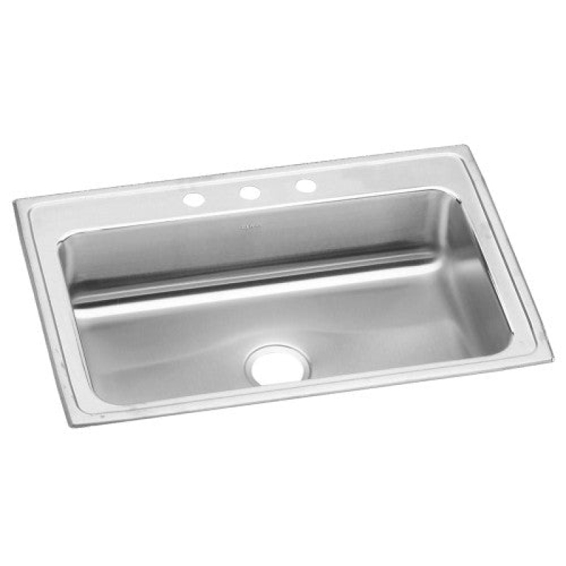 Lustertone Classic Stainless Steel Drop-In Single Bowl Kitchen Sink