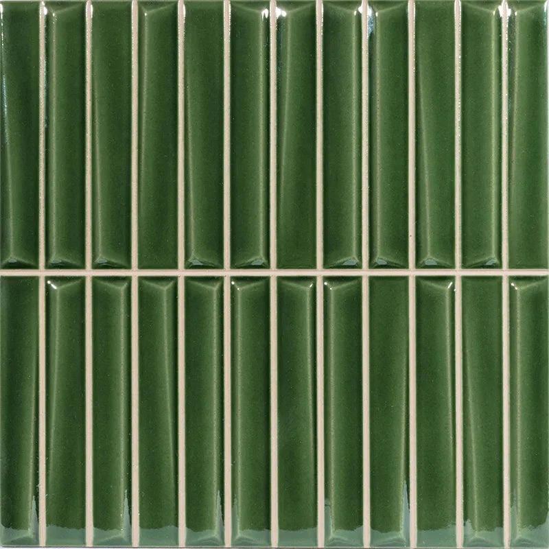 Rhythm Green Ceramic Tile - Glossy - 8" X 8"