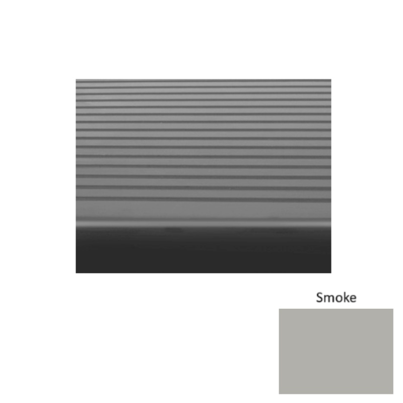 Solid 81 Smoke Light Duty Rib Rubber (Rd) With Safety Yellow Abrasive Strip Stair Tread - Ribbed