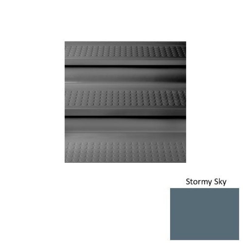 Solid 96 Stormy Sky Vantage With Riser Rubber (Sq) With Galley Red Abrasive Strip Stair Tread With Dupont Kevlar - Textured