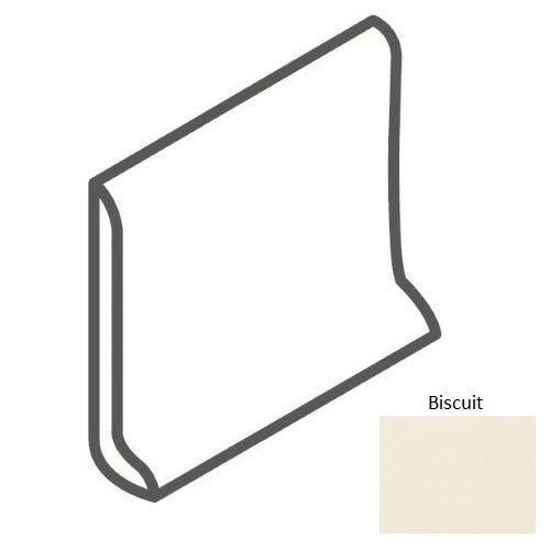 Color Wheel Classic Biscuit Ceramic Wall Trim - 6" X 6" Sanitary Cove Base Slim Foot