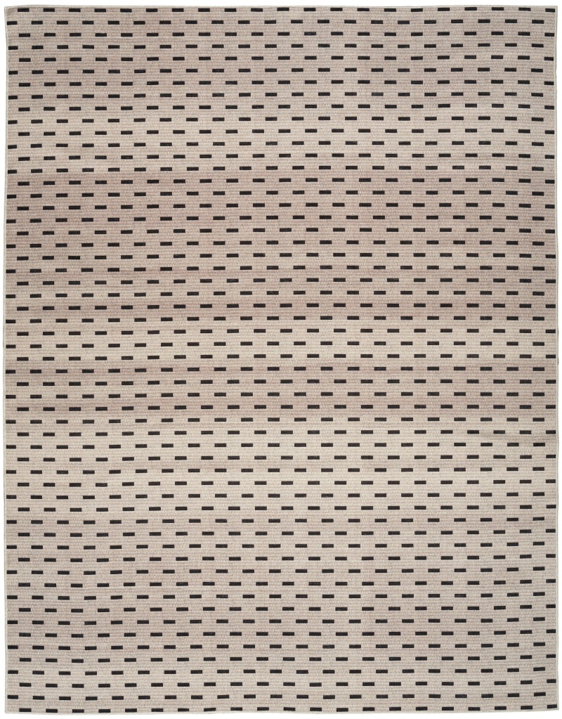 Cream Black Cotton Blend Scandinavian Area Rug