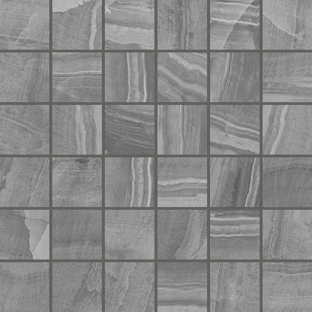 Gemma Grey Onyx Porcelain Mosaic - 2" x 2"