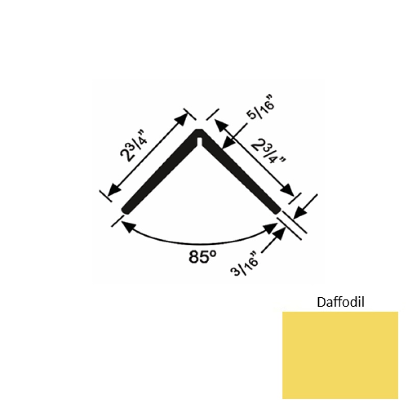 Solid 19 Daffodil Rubber Corner Guard - 2 3/4" X 2 3/4" X 54"