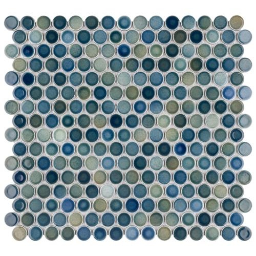 Hudson Lagoon Porcelain Mosaic - Penny Round - Glossy