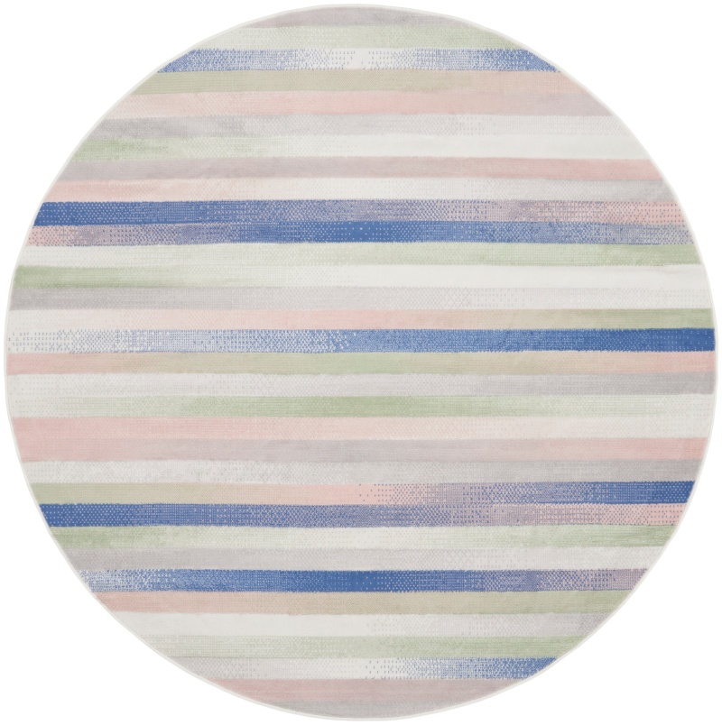 Whimsicle Whs12 Ivory Multicolor Polypropylene Modern Area Rug