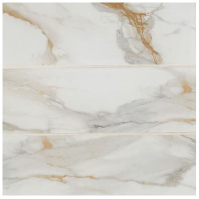Calacatta Gold Matte Subway Porcelain Tile - Matte - 4" X 12"