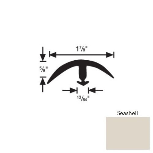 Flextones Seashell Vinyl 164 Snap Down Super Edge - 1 7/8" X 12 Ft - Thermoplastic