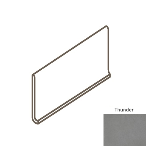 Volume 1.0 Thunder Porcelain Floor Trim - 6" x 12" Cove Base - Matte