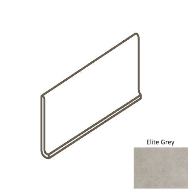 Haut Monde Elite Grey Porcelain Floor Trim - 6" X 12" Cove Base - Matte