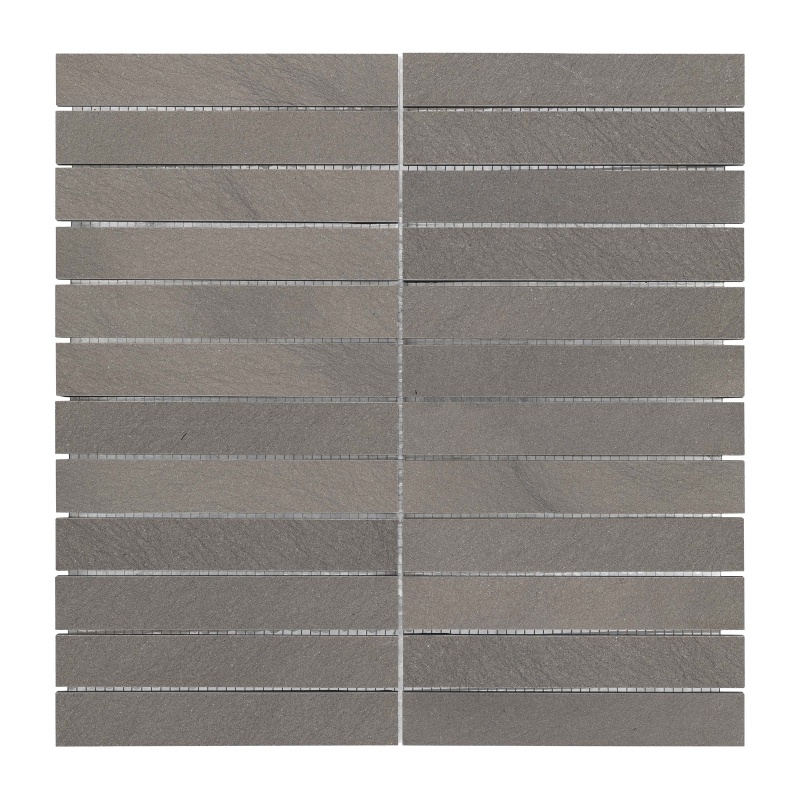 Chelsea Grey Limestone Mosaic - 1" X 6" Stacked - Honed