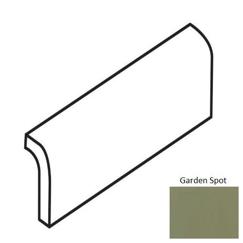 Color Wheel Classic Garden Spot Ceramic Wall Trim - 2" X 6" Radius Bullnose - Semi Gloss