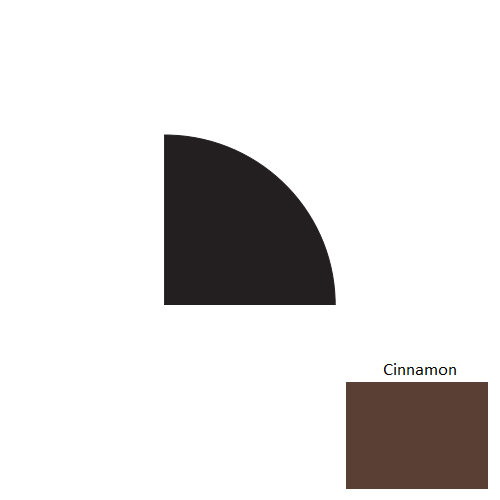 Johnsonite Cinnamon Rubber Moulding / Trim - 3/4" X 8 Ft (96") X 3/4" Millwork Quarter Round - Millwork Quarter Round