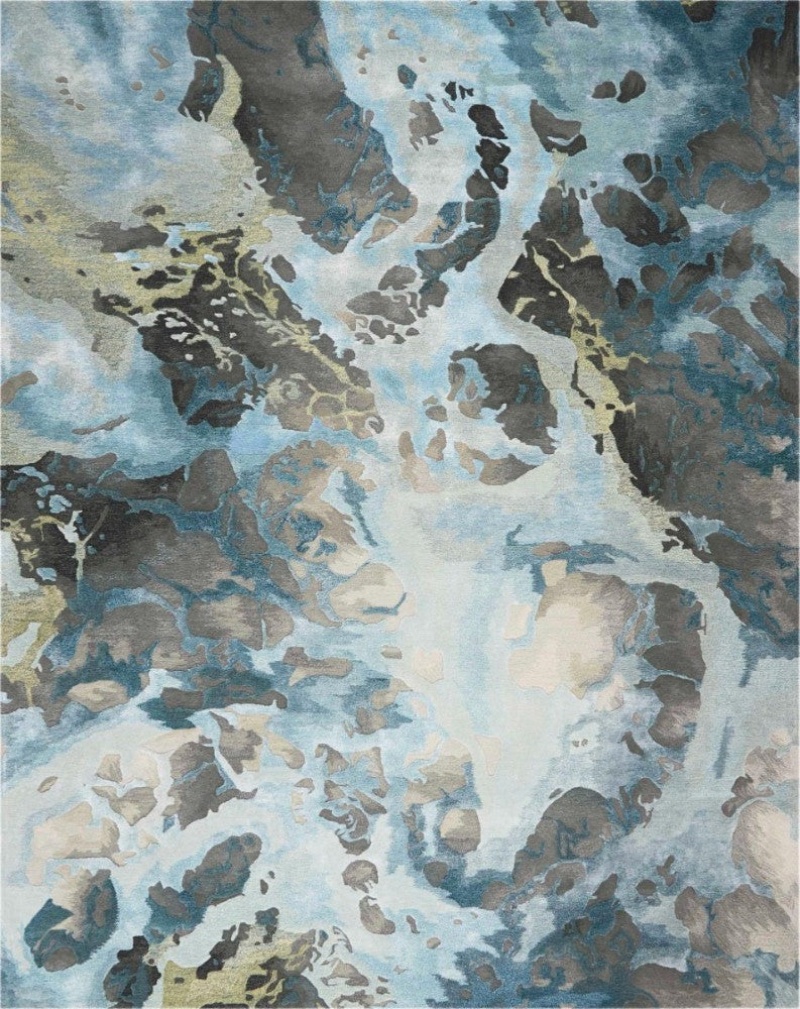 Prismatic Grey Slate Prs14 Wool Blend Contemporary Area Rug - 8 Ft X 10 Ft - Grey Slate