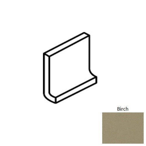 Colormatch Birch Ceramic Wall Trim – 6" x 6" Square Top Cove Base, Glossy