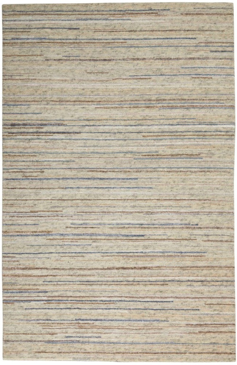 Plateau Ivory Wool Blend Contemporary Area Rug, 6 Ft x 8 Ft