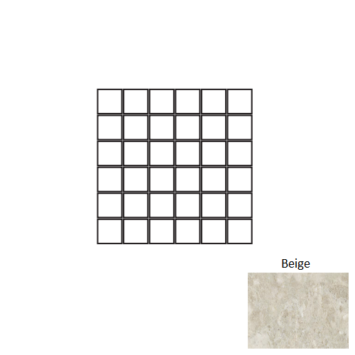 Asiago Beige Porcelain Mosaic - 2" X 2" - Matte
