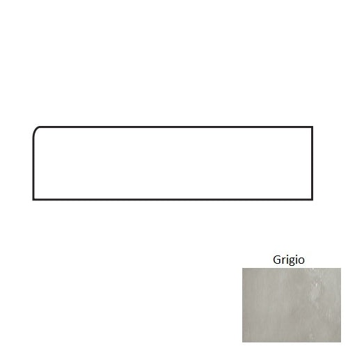 Glassalike Block Grigio Porcelain Wall Trim - 4" X 12" Bullnose
