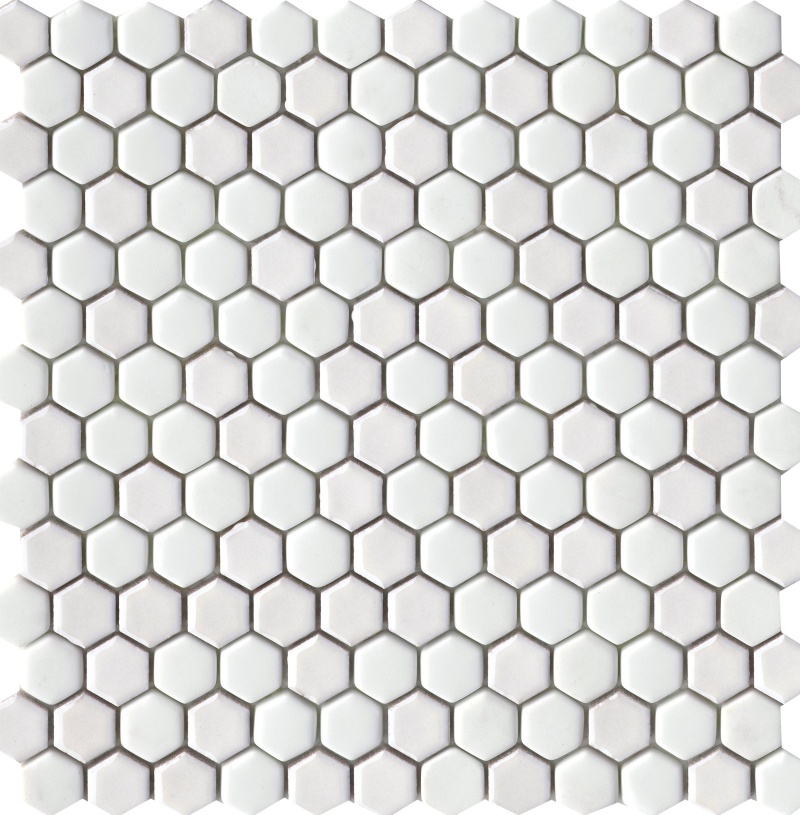 Confetti Ii White Glass & Ceramic Mosaic