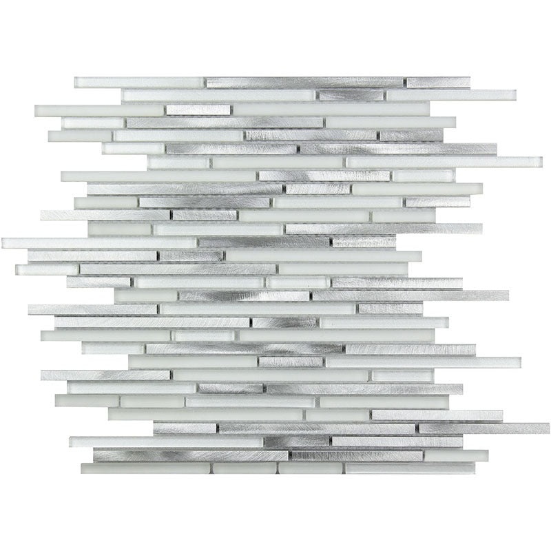 Cascades Stainless Glass & Metal Mosaic - Linear - Glossy & Matte
