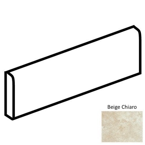 Uniche Beige Chiaro Porcelain Bullnose Trim 3" x 24"