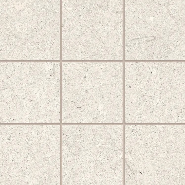 Poetry Stone Ivory Porcelain Mosaic - 4" X 4" - Matte