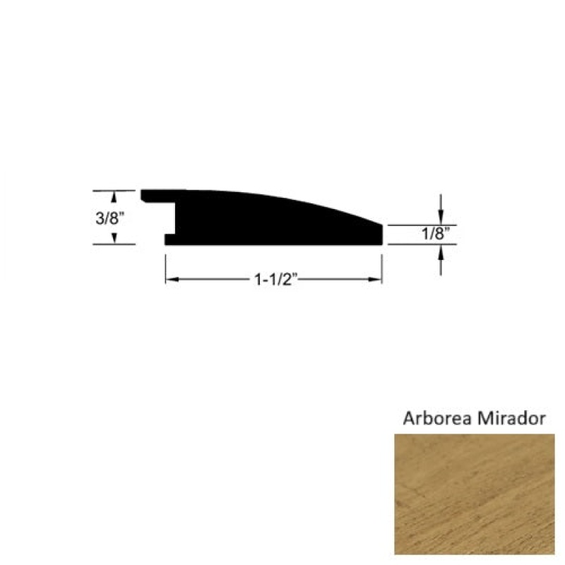 Castillo Arborea Mirador Hardwood Moulding / Trim - 1 1/2" X 78" Reducer - Urethane