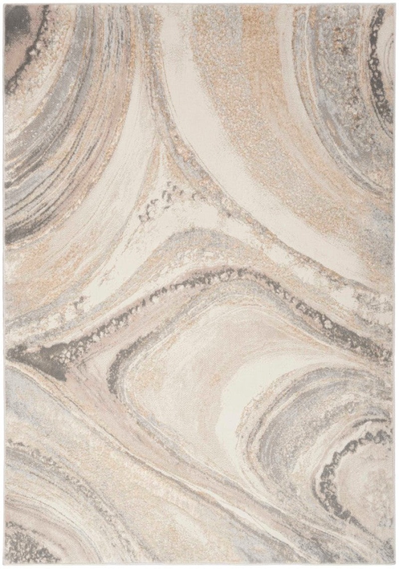 Splash Cream Grey Contemporary Area Rug
