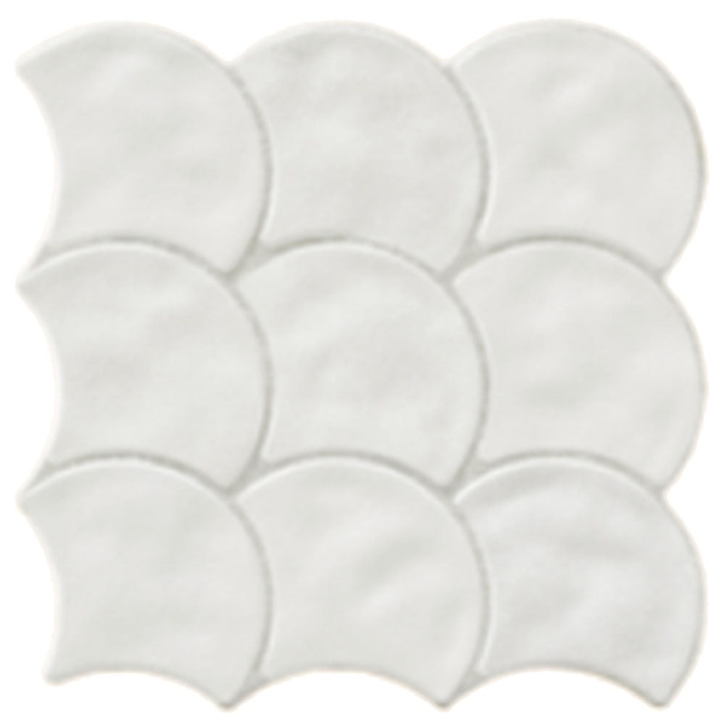 3D White Porcelain Tile - Matte - 12" X 12" Scale