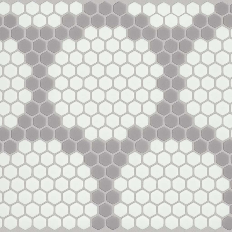 Retro Colony Grey Glass Mosaic - Hexagon - Matte