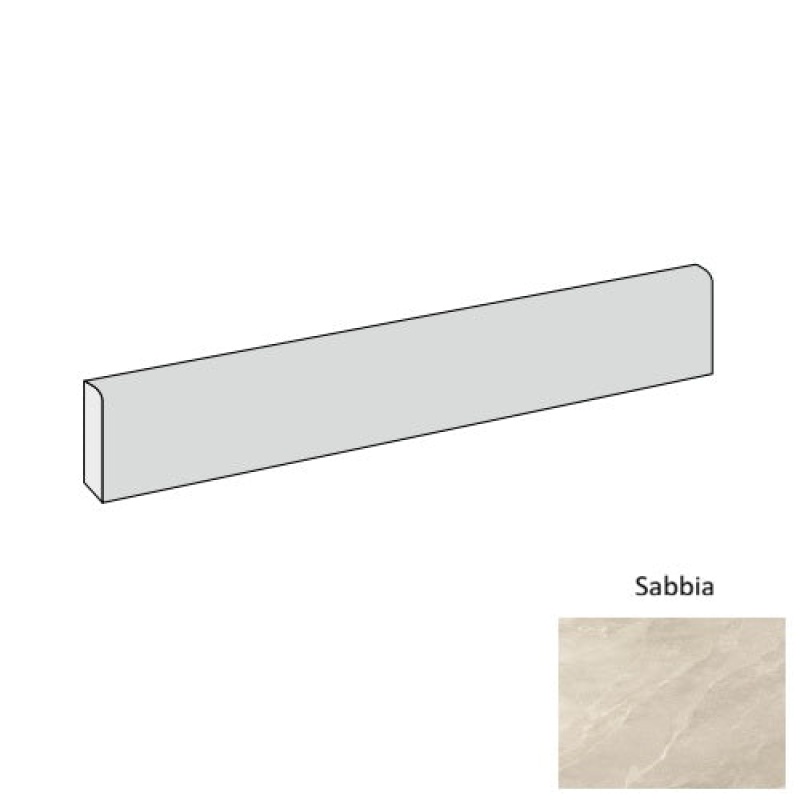 Pietra Ligure Sabbia Porcelain Floor Trim - 3" X 24" Bullnose - Natural