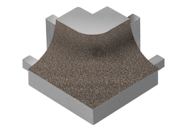 Dilex Ahk 90 Degree Outside Corner Metal Tile Edging Trim - Light Anthracite Textured Color Coated Aluminum - 1/2" X 1"