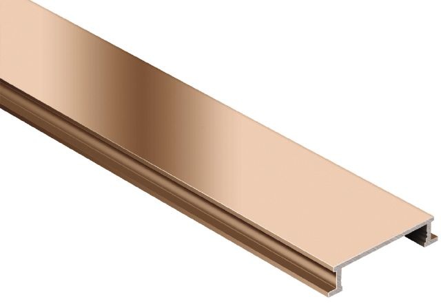 Designline Border Metal Tile Edging Trim - Polished Copper Anodized Aluminum - 1/4" X 98 1/2"