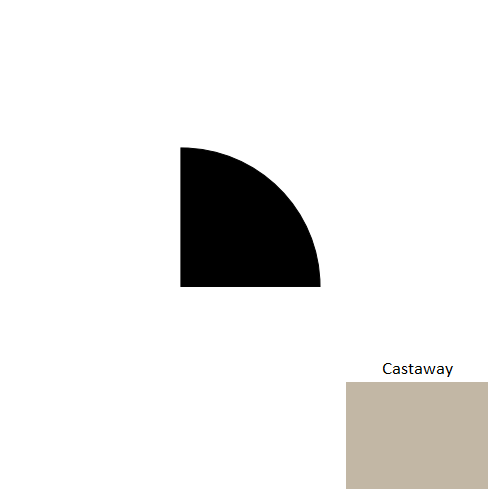 Johnsonite Castaway Rubber Moulding / Trim - 1/2" X 8 Ft (96") X 1/2" Millwork Quarter Round - Millwork Quarter Round