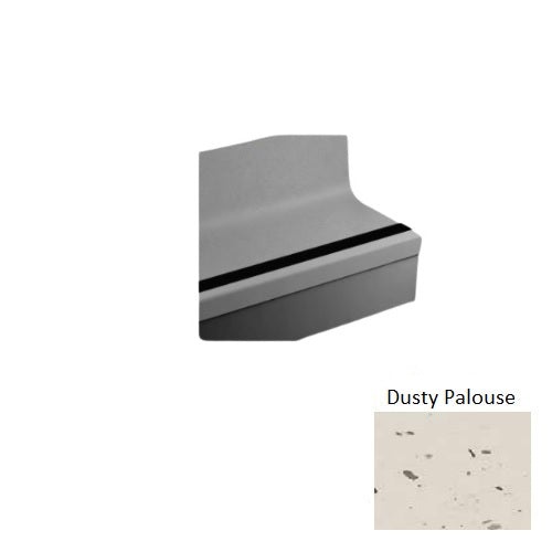 Dusty Palouse Rice Paper Rubber Stair Tread with Riser