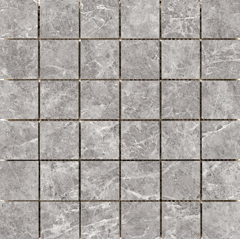 Havana Gray Ceramic Mosaic - 2" X 2" - Matte