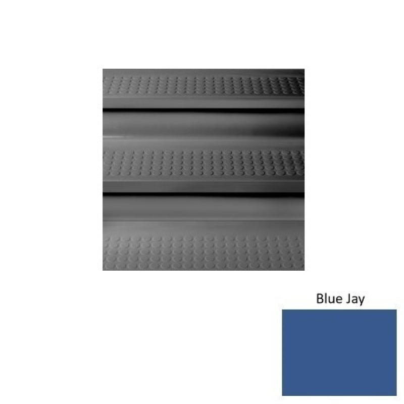 Solid 98 Blue Jay Vantage Raised Circular Rubber (Sq) With Black Abrasive Strip Stair Tread - Textured