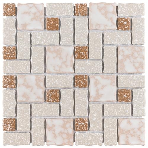 Academy Beige Porcelain Mosaic - Block Random - Mixed