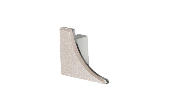 Dilex Ahka Left End Cap Metal Tile Edging Trim - Ivory Textured Color Coated Aluminum - 1/4" X 1/2"