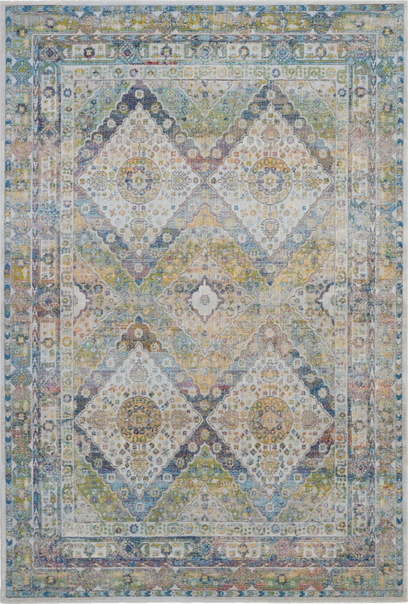 Ankara Global Blue / Green Polypropylene Vintage Area Rug