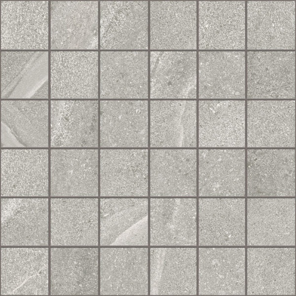 Austral Grey Porcelain Mosaic - 2" X 2" - Natural