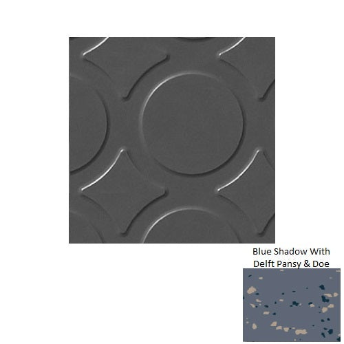 Spextones Blue Shadow With Delft Pansy & Doe Rct Radial Iii Rubber Distinct Designs Tile - Textured - 18" X 18"