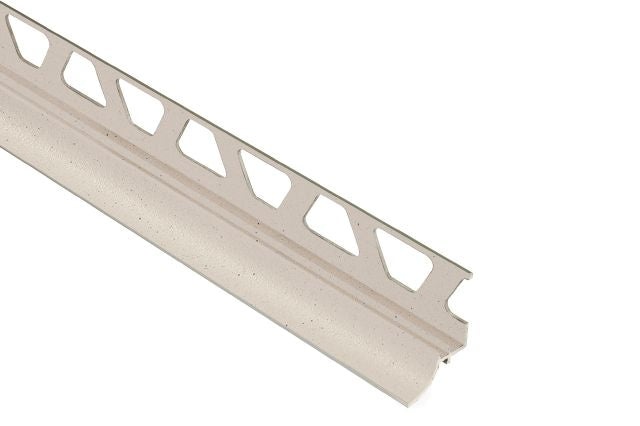 Dilex Ahka Cove Base Metal Tile Edging Trim - Ivory Textured Color Coated Aluminum