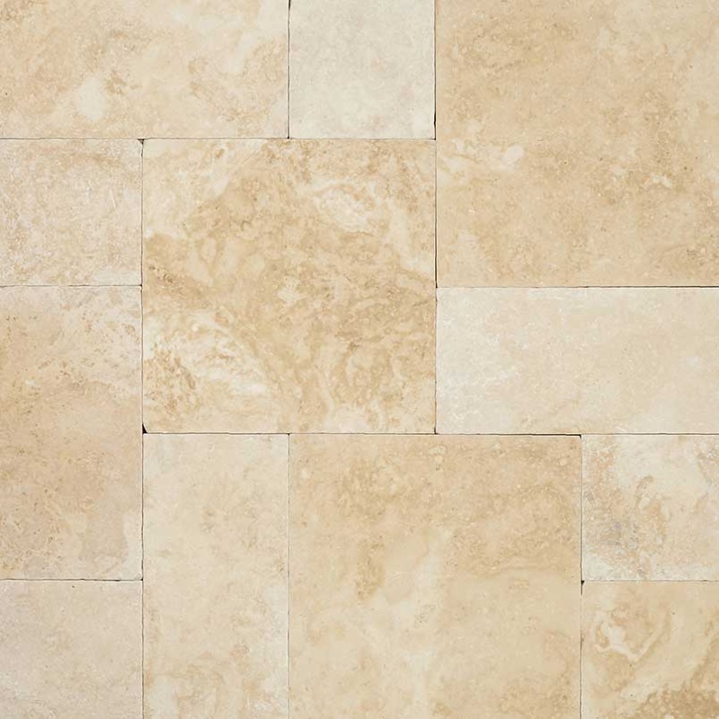 Tuscany Ivory Travertine Paver Versailles Pattern - Tumbled - Various Sizes