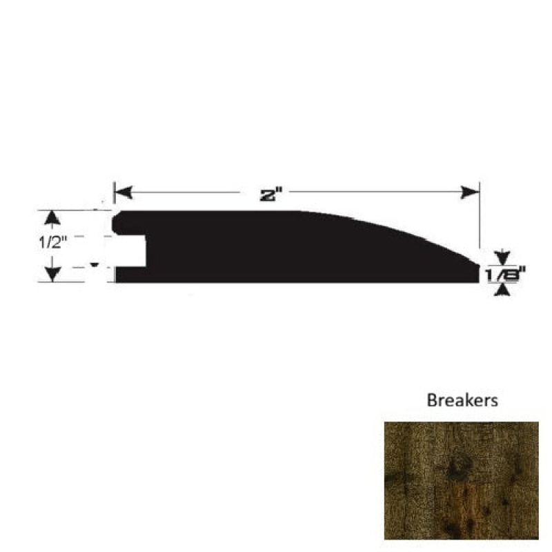 Breakers Hardwood Moulding / Trim - 90" Reducer - Ultra Low Gloss Urethane