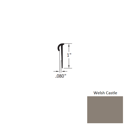 Johnsonite Welsh Castle Vinyl Moulding / Trim - .080" X 12 Ft (144") Self Stick Cove Cap - Self Stick Cove Cap