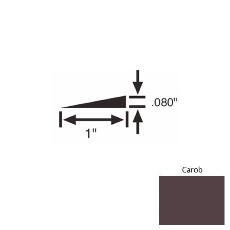 Solid 21 Carob Rubber Reducer Strip - 1" X 9 Ft (108") X 0.080"