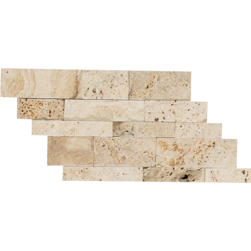 Tiramisu Travertine Mosaic - 7" X 12" - Split Face